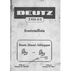 Deutz D25 - D25S Parts Manual